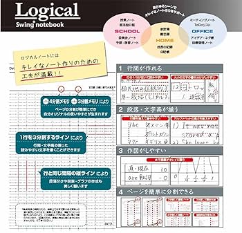 鉄則集　ノート Amazon | ナカバヤシ ノーB501Aー5P スイング・ロジカルノート
